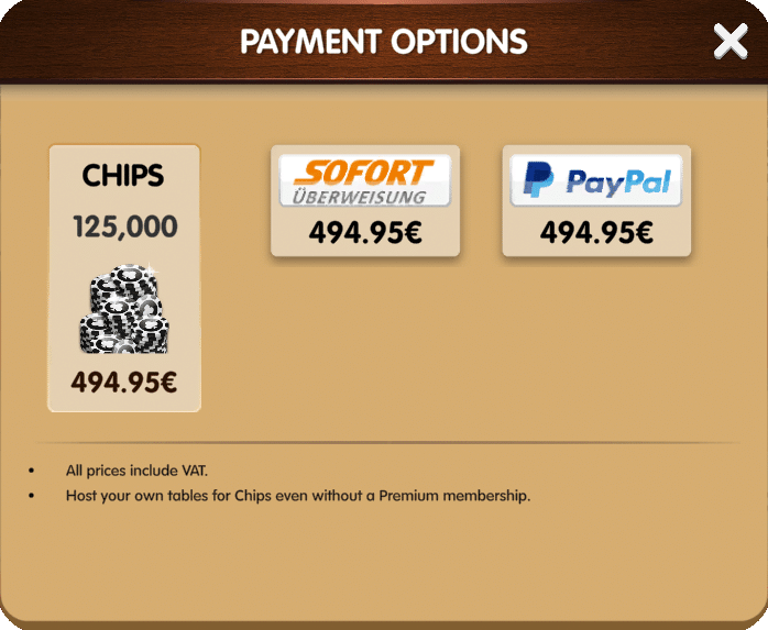 Changes in Payment Options Palace Of Cards